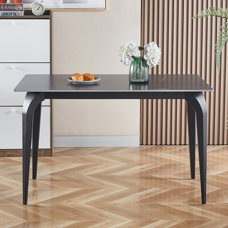 Bàn ăn AB071 với mặt Ceramic màu tối hiện đại