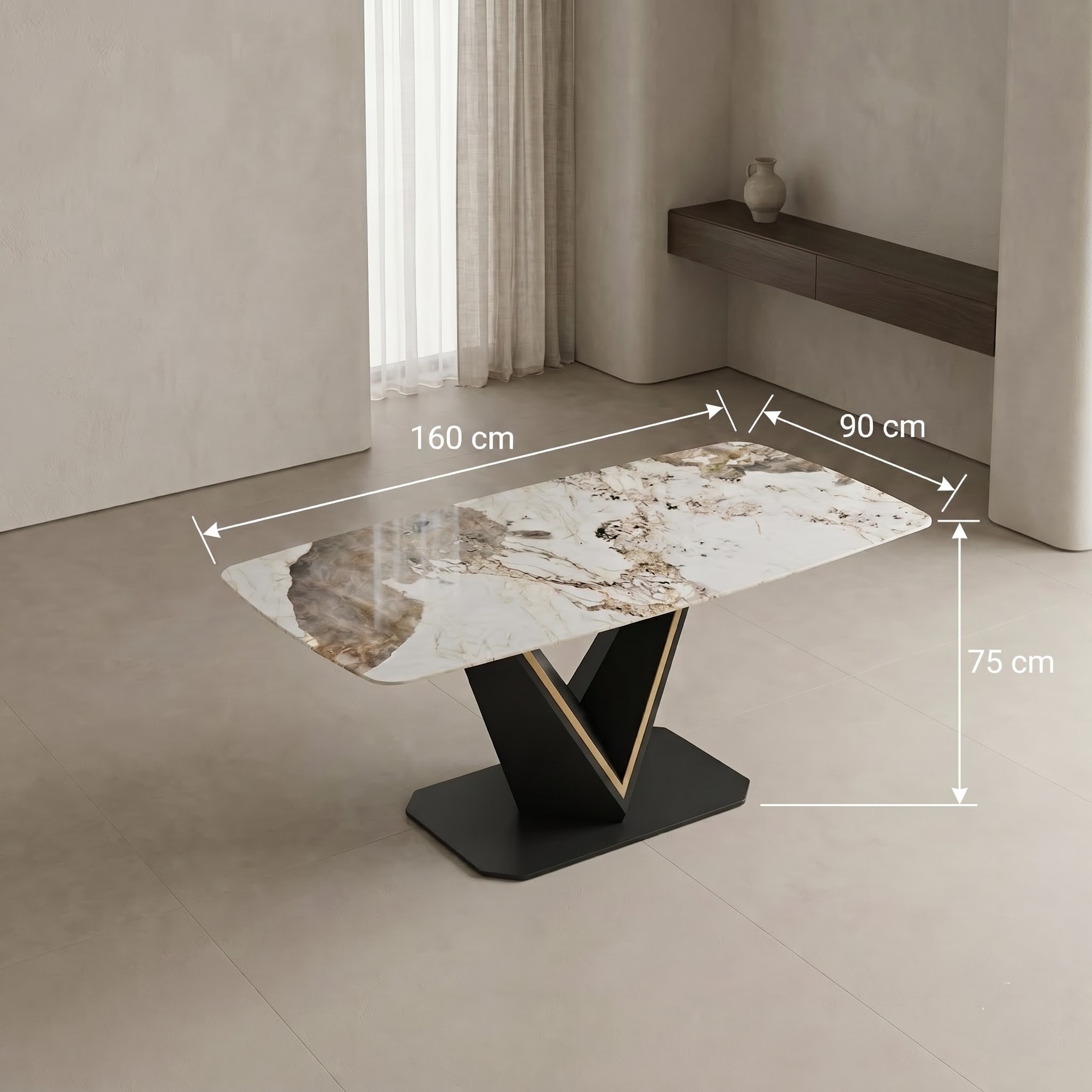 Mặt đá Ceramic vân tự nhiên của bàn ăn AB015