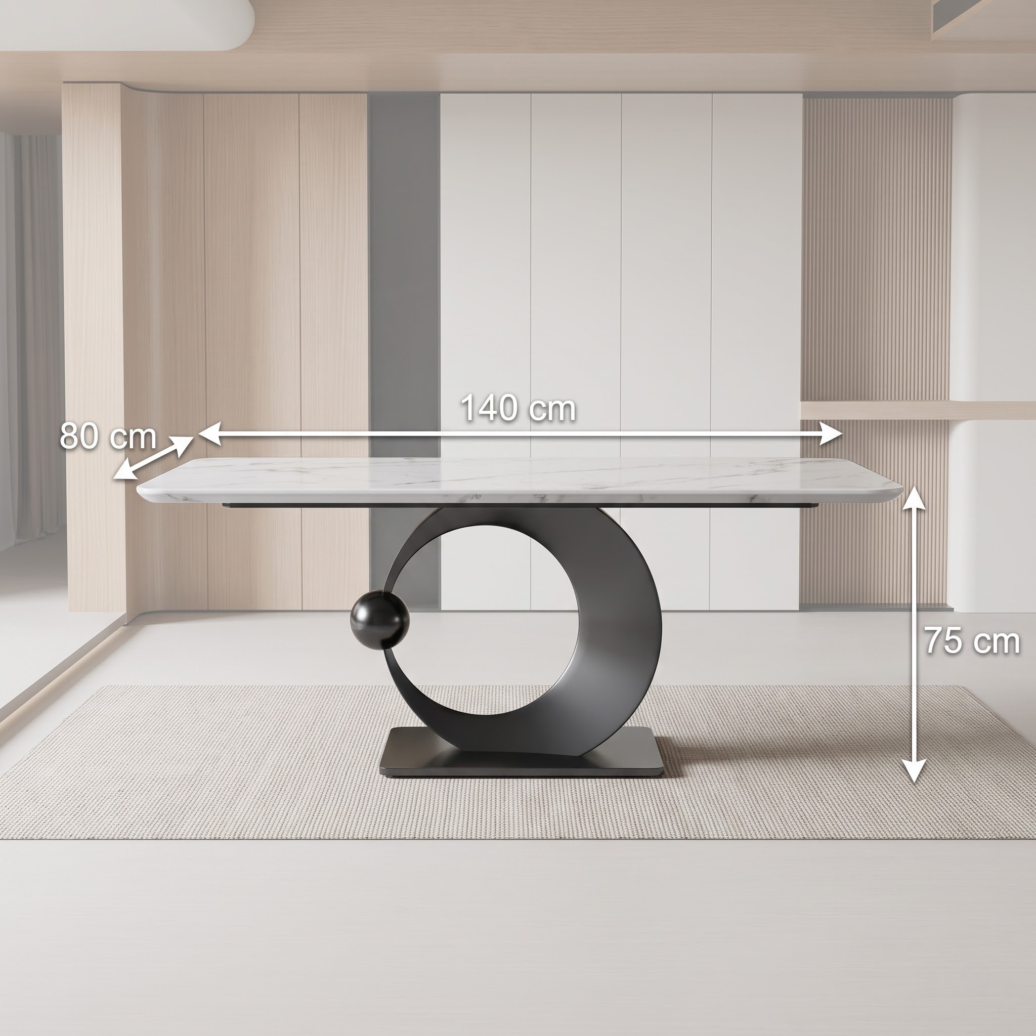 Góc nhìn khác của bàn ăn Ceramic AB013