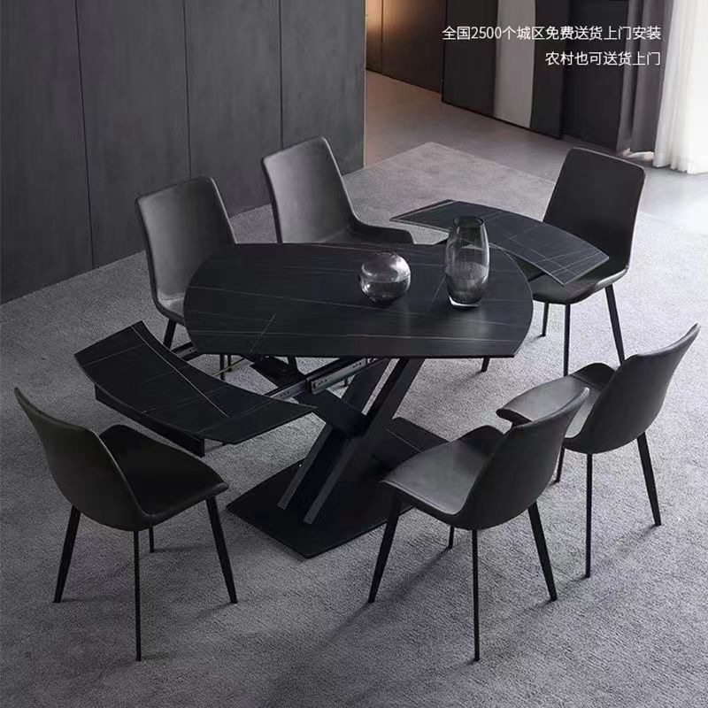 Bàn ăn CQ03 mở rộng mặt Ceramic chân chữ X