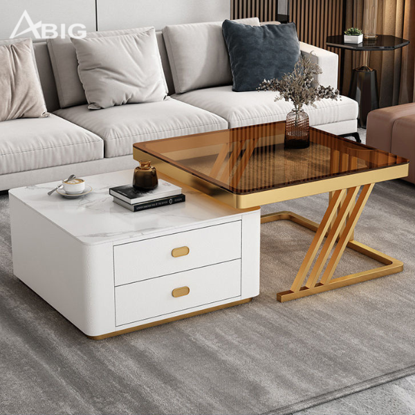 Tổng thể bàn sofa đôi vuông mặt Ceramic BT038 Tổng thể bàn sofa đôi vuông mặt Ceramic BT038