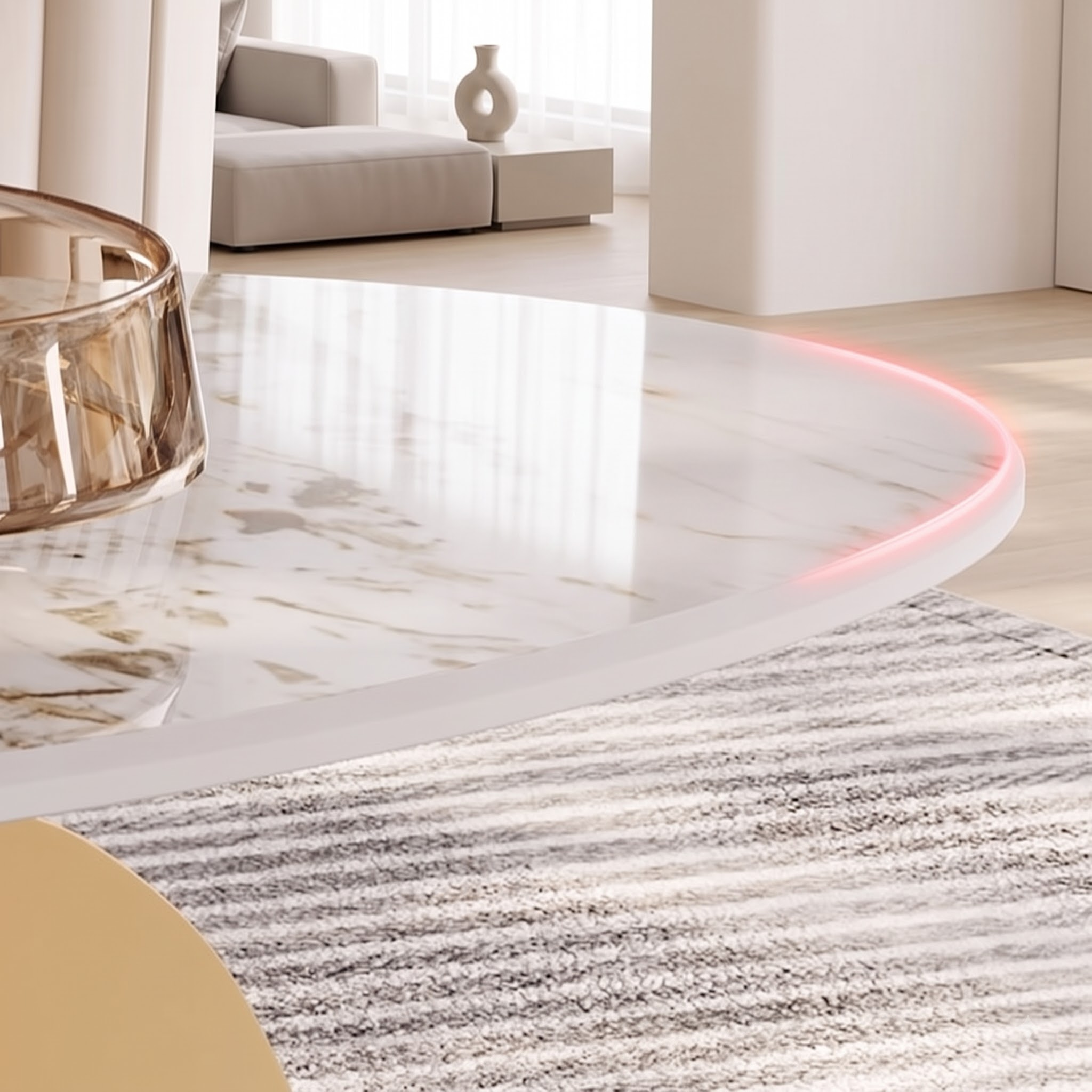 Bàn trà nhập khẩu mặt đá BT052 Bàn trà nhập khẩu mặt đá BT052 - phối cảnh sản phẩm