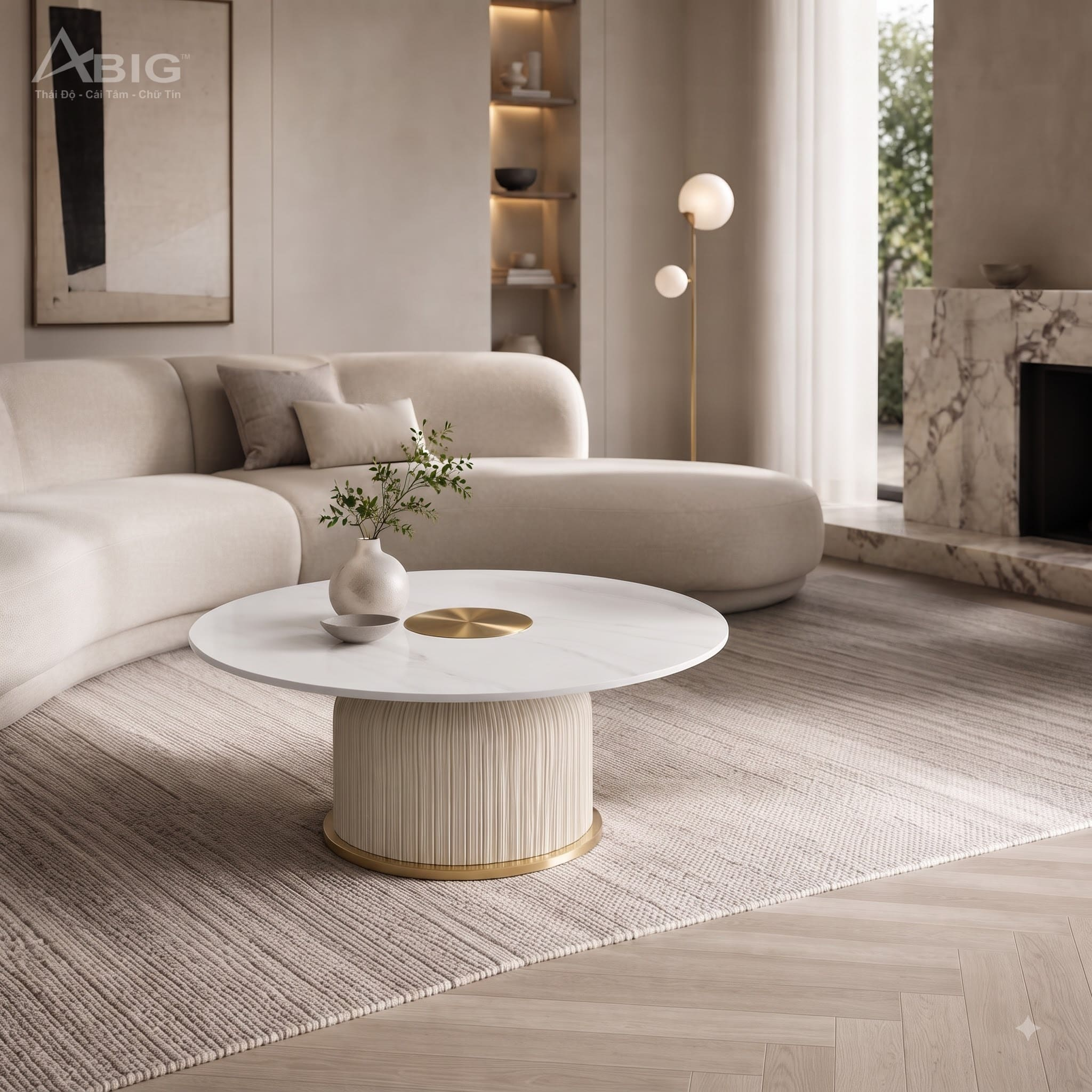 Bàn trà sofa cao cấp bọc da BT042