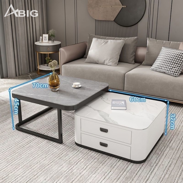 Bàn trà sofa đôi mặt đá Ceramic nhập khẩu BT028 Bàn trà sofa đôi mặt đá Ceramic nhập khẩu BT028