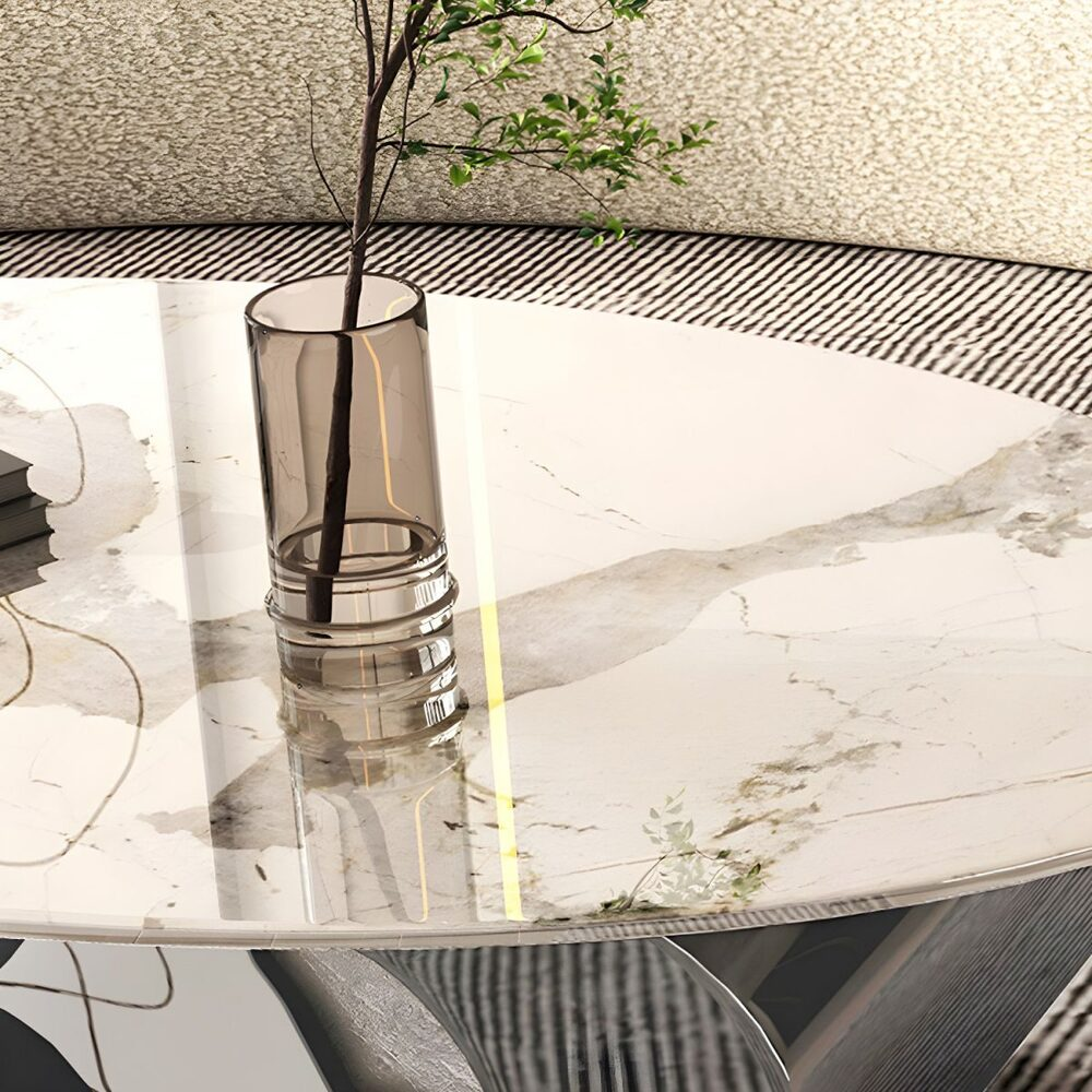 Chi tiết mặt đá phiến vân tự nhiên của bàn trà BT040