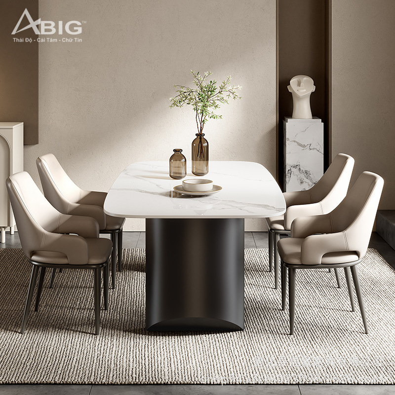 Bộ bàn 4 ghế ăn Luxury chân hình trụ BL003