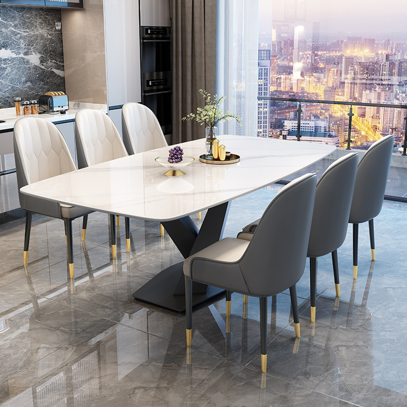 Bộ bàn ăn 6 ghế ăn Monet chân chữ X nhập khẩu