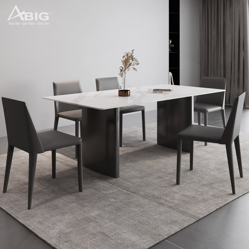 Bộ bàn ăn 6 ghế hiện đại mặt đá Ceramic HAC-005