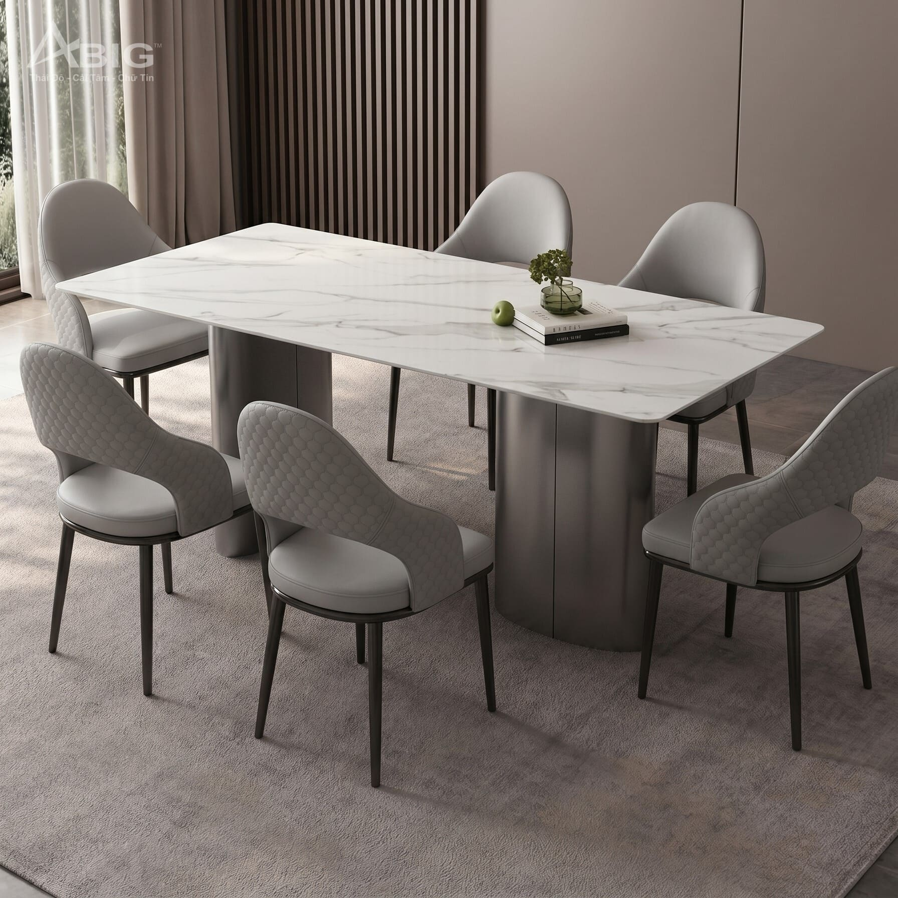 Chi tiết chất liệu Bộ bàn ăn cao cấp 6 ghế ăn nhập khẩu HAC-055