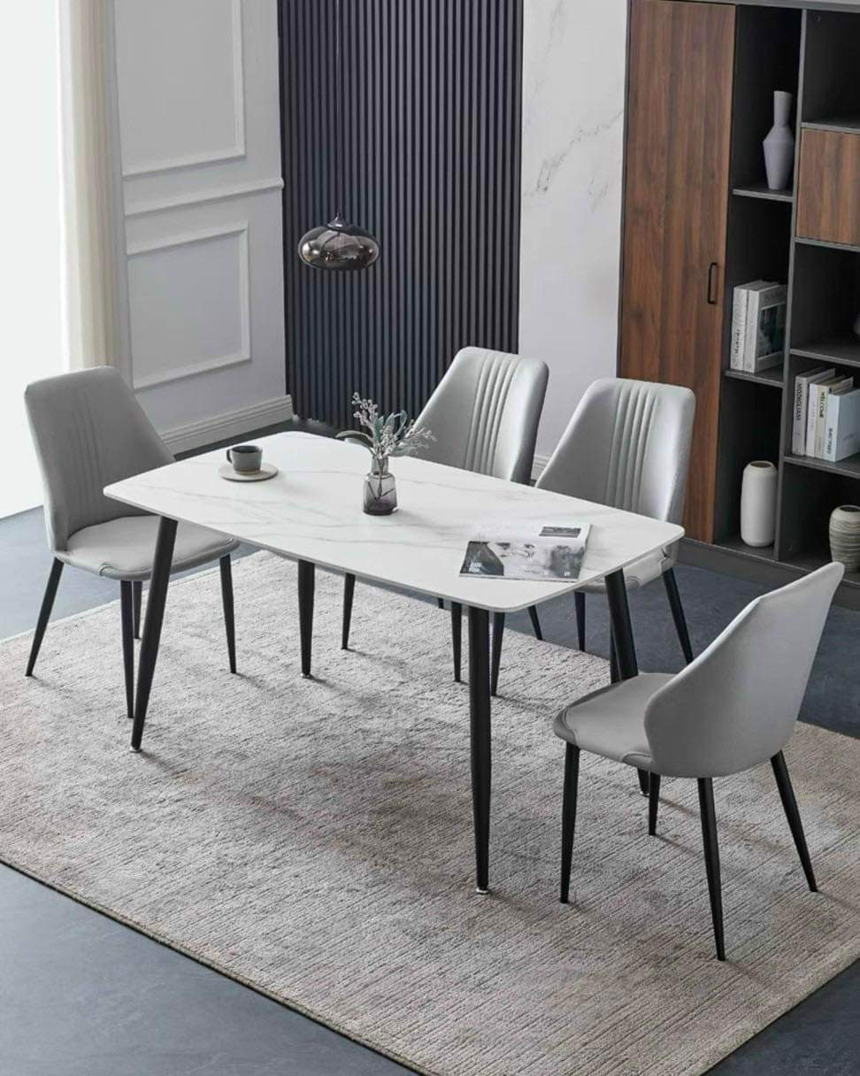 Bộ bàn ăn hiện đại 4 ghế Sheraton mặt đá Ceramic - hình ảnh tổng thể