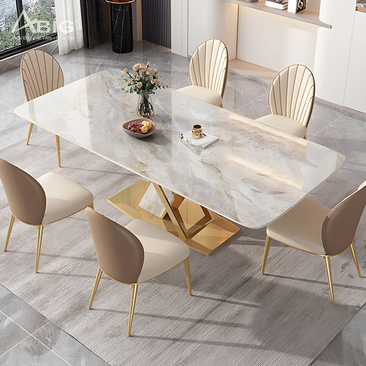 Chi tiết chất liệu Bộ bàn ăn Luxury 6 ghế ăn cao cấp BL018