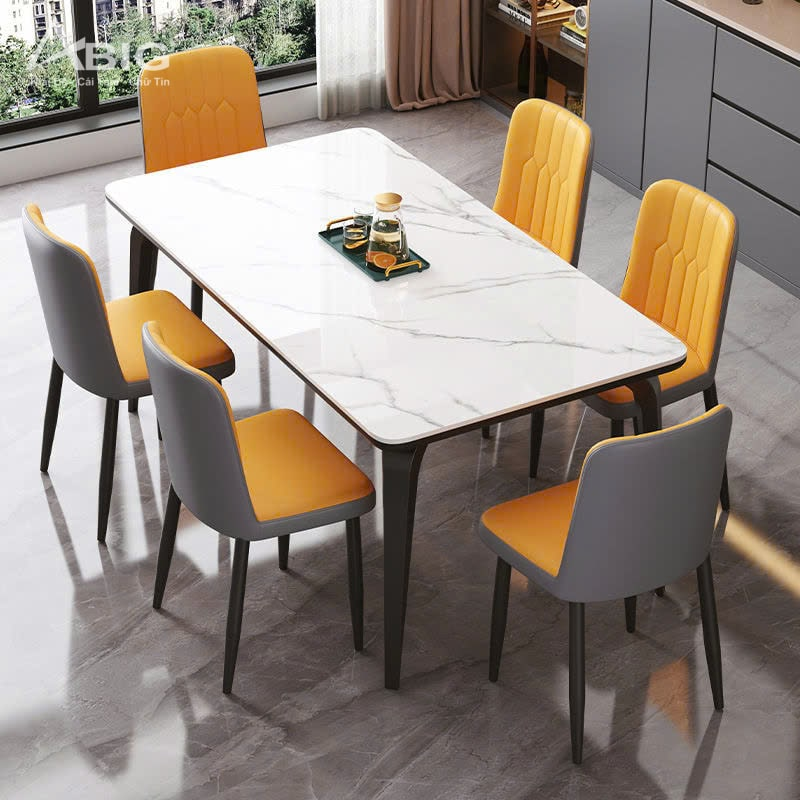 Bộ bàn ăn nhập khẩu 6 ghế Monet không tay HAC-024