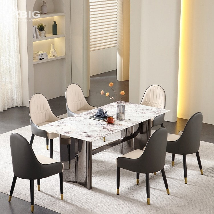 Bộ bàn ăn nhập khẩu hiện đại 6 ghế Monet HAC-032