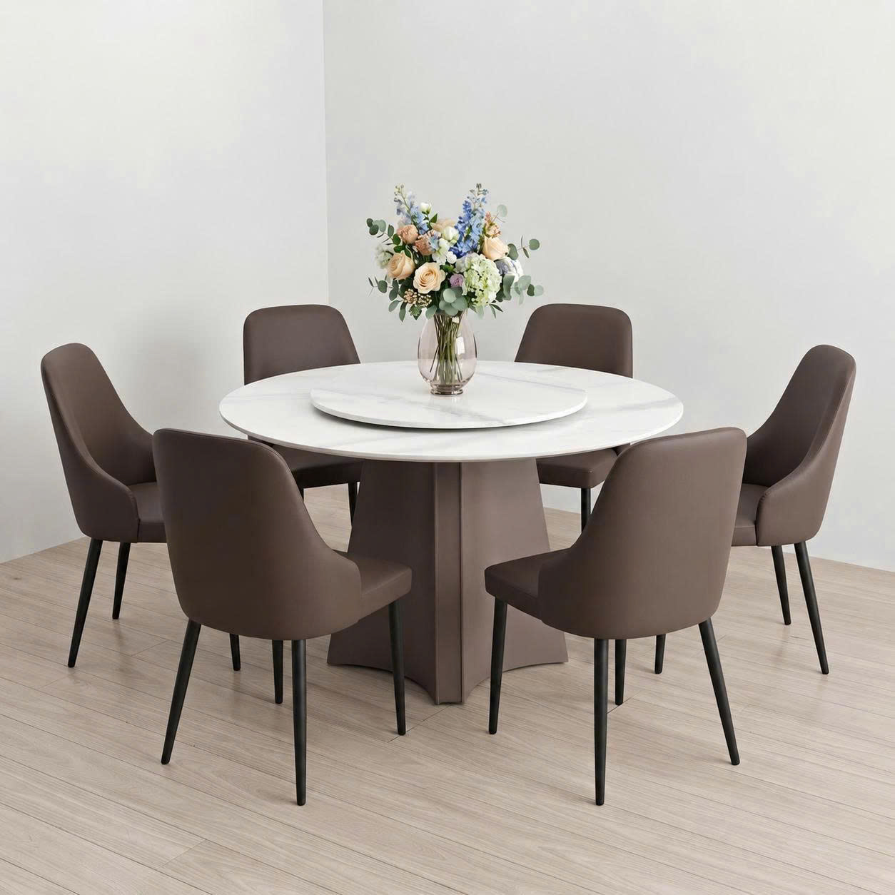 Bộ bàn ăn tròn 6 ghế cao cấp BL025 Tổng thể Bộ bàn ăn tròn 6 ghế cao cấp BL025