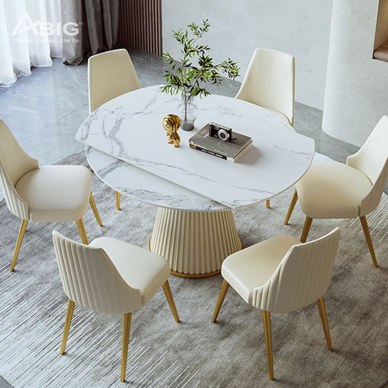Bộ bàn ăn tròn 6 ghế cao cấp BL041 Chi tiết Bộ bàn ăn tròn 6 ghế cao cấp BL041