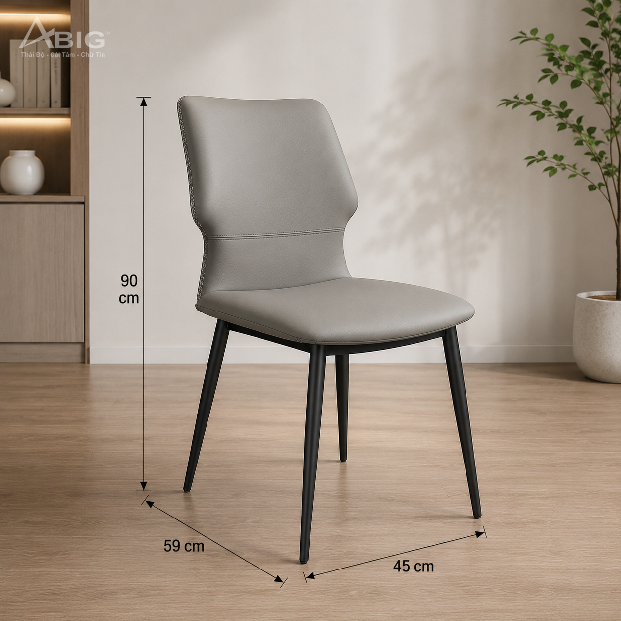 Thông số kích thước XN022 Kích thước Ghế ăn da cao cấp XN022 Rộng 45 × Sâu 59 × Cao 90 cm