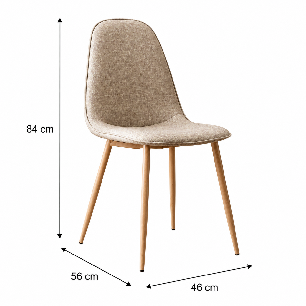 Thông số kích thước XN017 Kích thước Ghế bàn ăn hiện đại XN017 Rộng 46 × Sâu 56 × Cao 84 cm