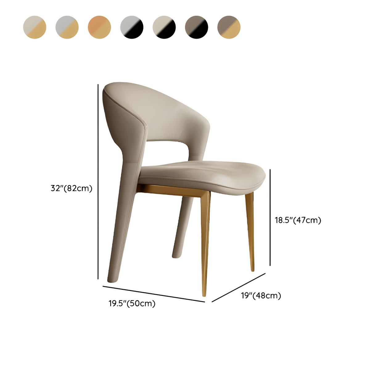 Ghế bàn ăn Luxury khoét lưng bọc da CP109 - hình ảnh 4
