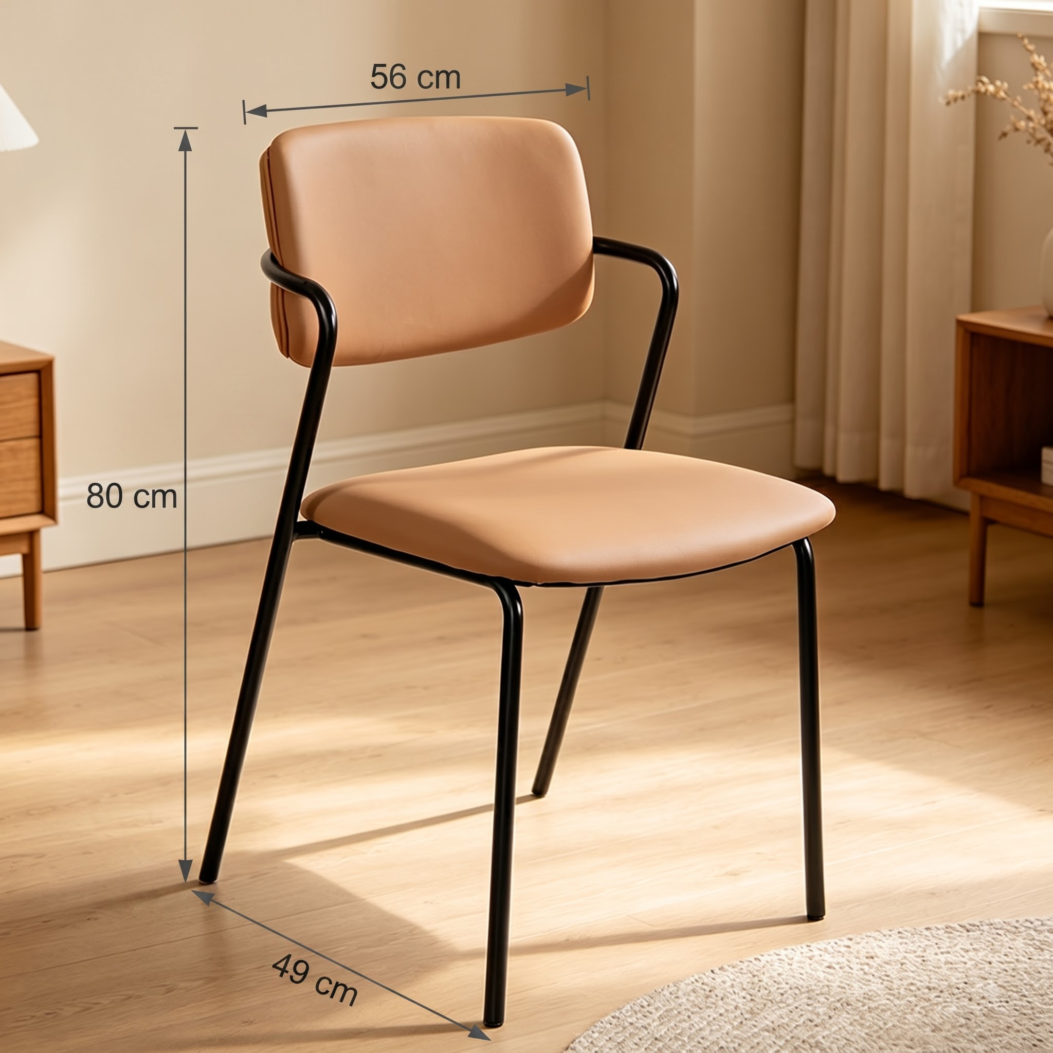 Thông số kích thước XN042 Kích thước Ghế bàn ăn nhập khẩu XN042 Rộng 56 × Sâu 49 × Cao 80 cm