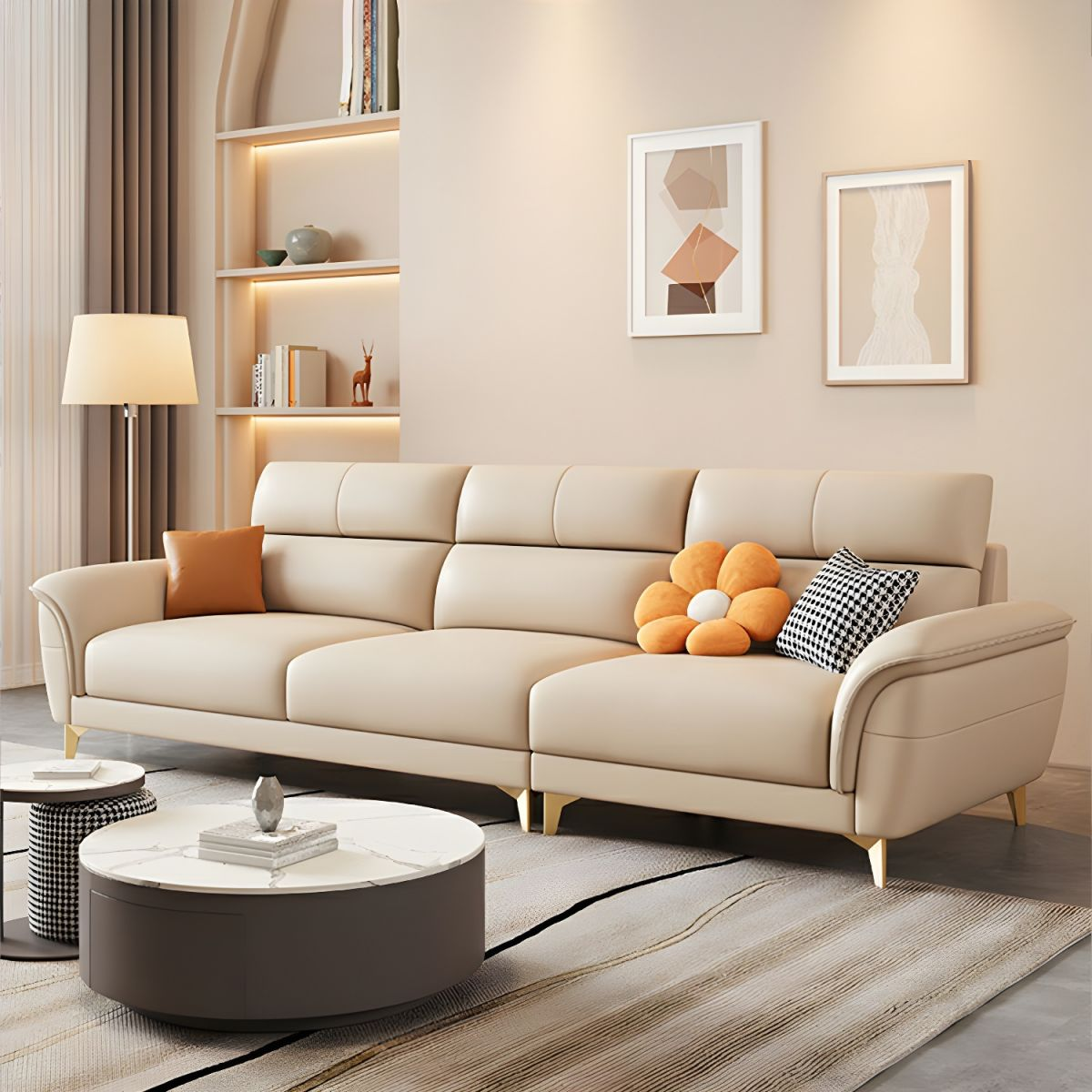 Ghế sofa băng cao cấp bọc da S44 Ghế sofa băng cao cấp bọc da S44 - phối cảnh sản phẩm