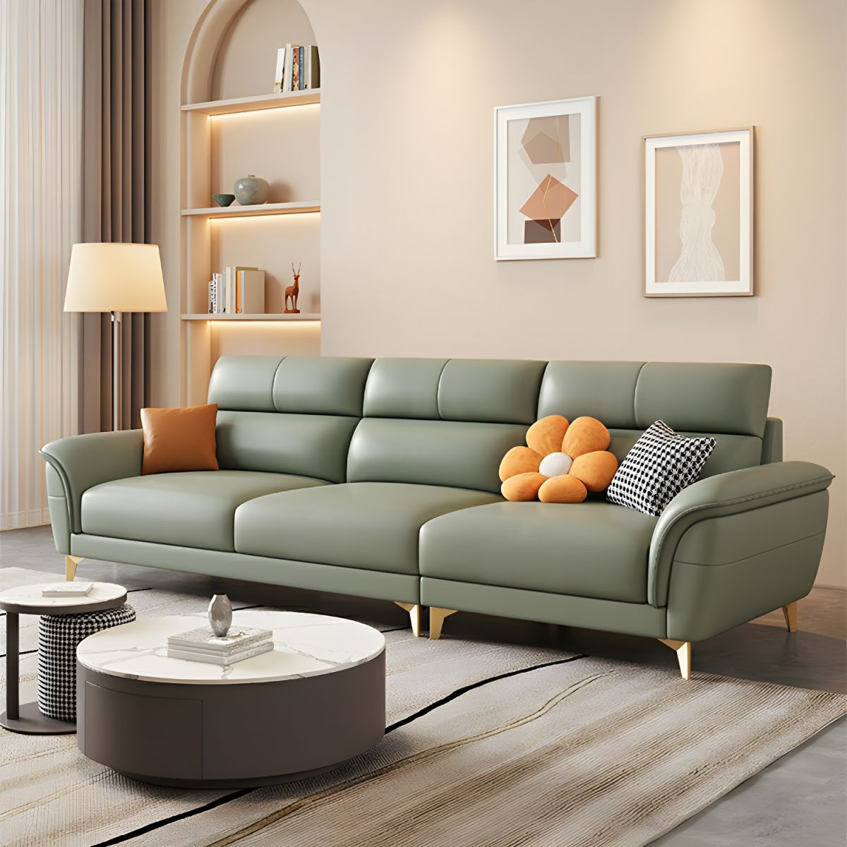 Ghế sofa băng cao cấp bọc da S44 Ghế sofa băng cao cấp bọc da S44 - góc nhìn chi tiết