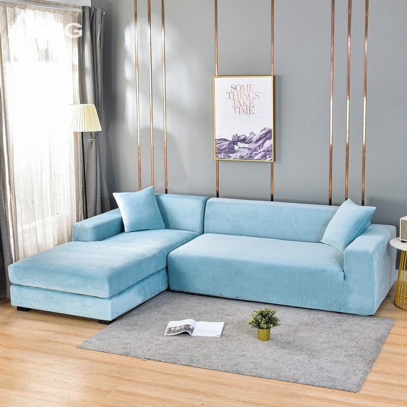 Ghế sofa chữ L bọc vải nhung S32 Ghế sofa chữ L bọc vải nhung S32 - hình ảnh tổng thể