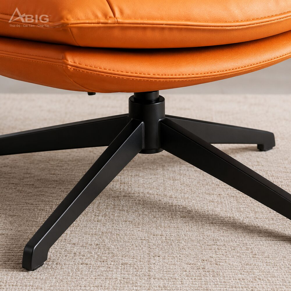 Ghế sofa đơn thư giãn xoay bọc da GS008 màu nâu