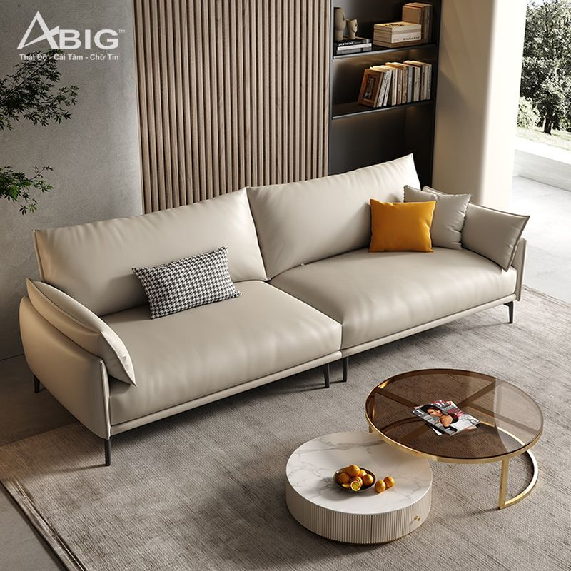Hình ảnh tổng thể Sofa băng hiện đại bọc da S36 Hình ảnh tổng thể Sofa băng hiện đại bọc da S36