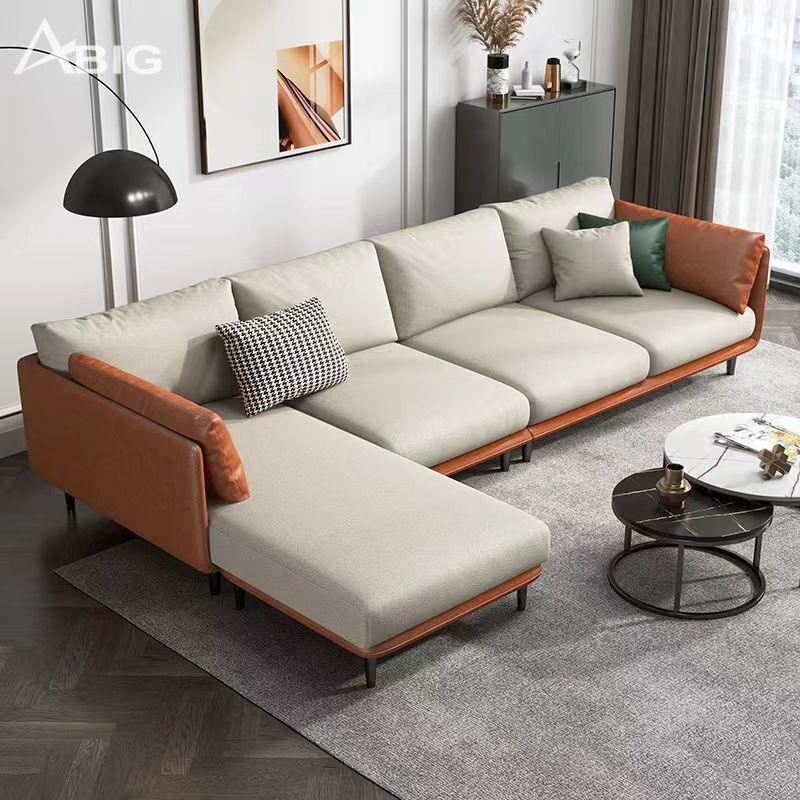 Sofa chữ L bọc da đẹp hiện đại S56 Sofa chữ L bọc da đẹp hiện đại S56 - hình ảnh tổng thể
