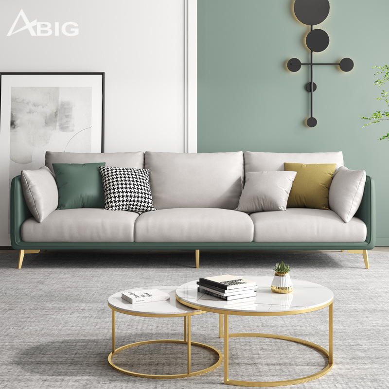 Sofa da 3 chỗ cho phòng khách S52 Sofa da 3 chỗ cho phòng khách S52 - hình ảnh tổng thể