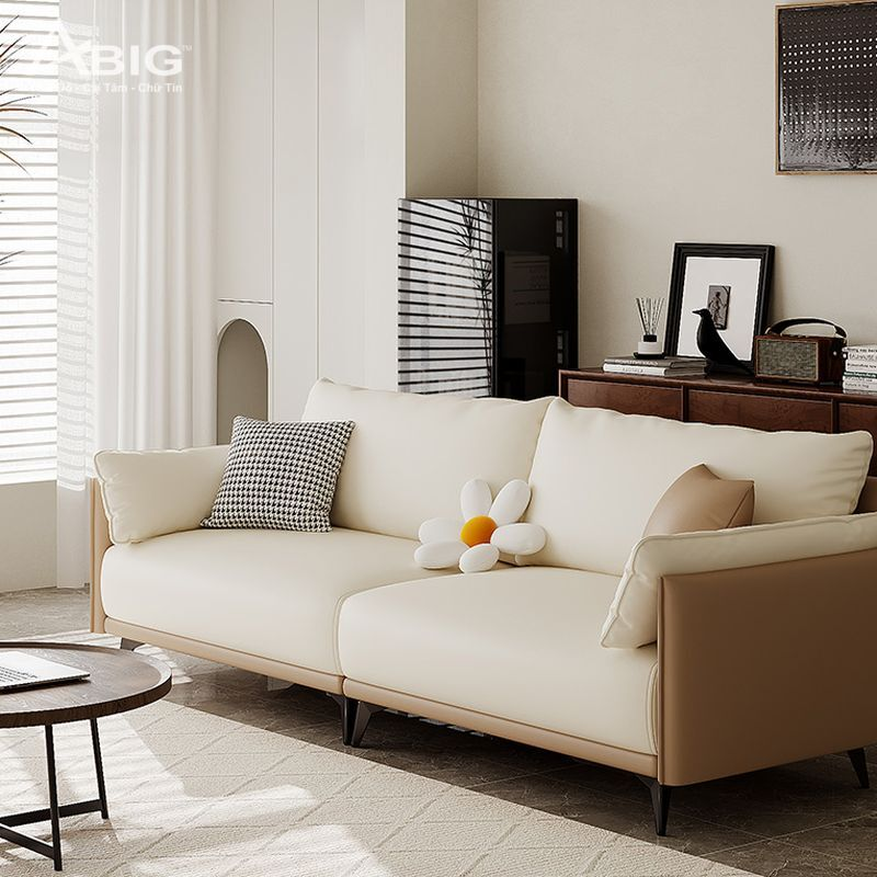 Sofa phòng khách bọc da cao cấp S34 Sofa phòng khách bọc da cao cấp S34 - phối cảnh sản phẩm
