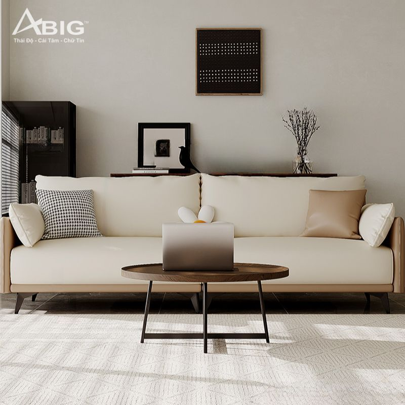 Sofa phòng khách bọc da cao cấp S34 Sofa phòng khách bọc da cao cấp S34 - góc nhìn chi tiết