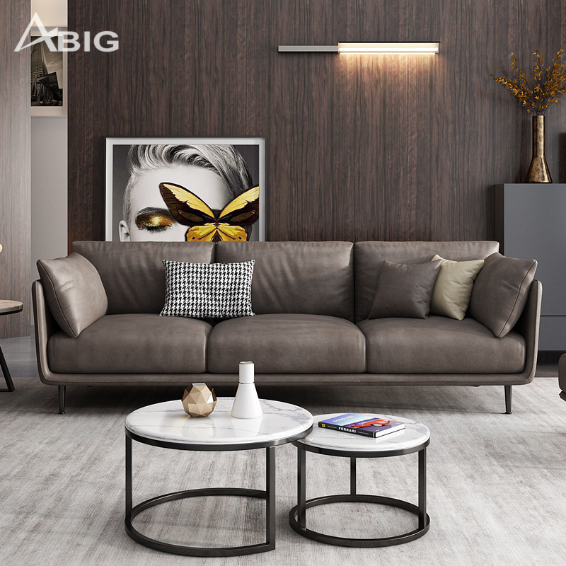 Hình ảnh tổng thể Sofa phòng khách bọc da đẹp hiện đại S62