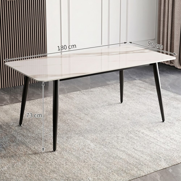 Bàn ăn mặt đá Ceramic chân côn nhập khẩu AB001